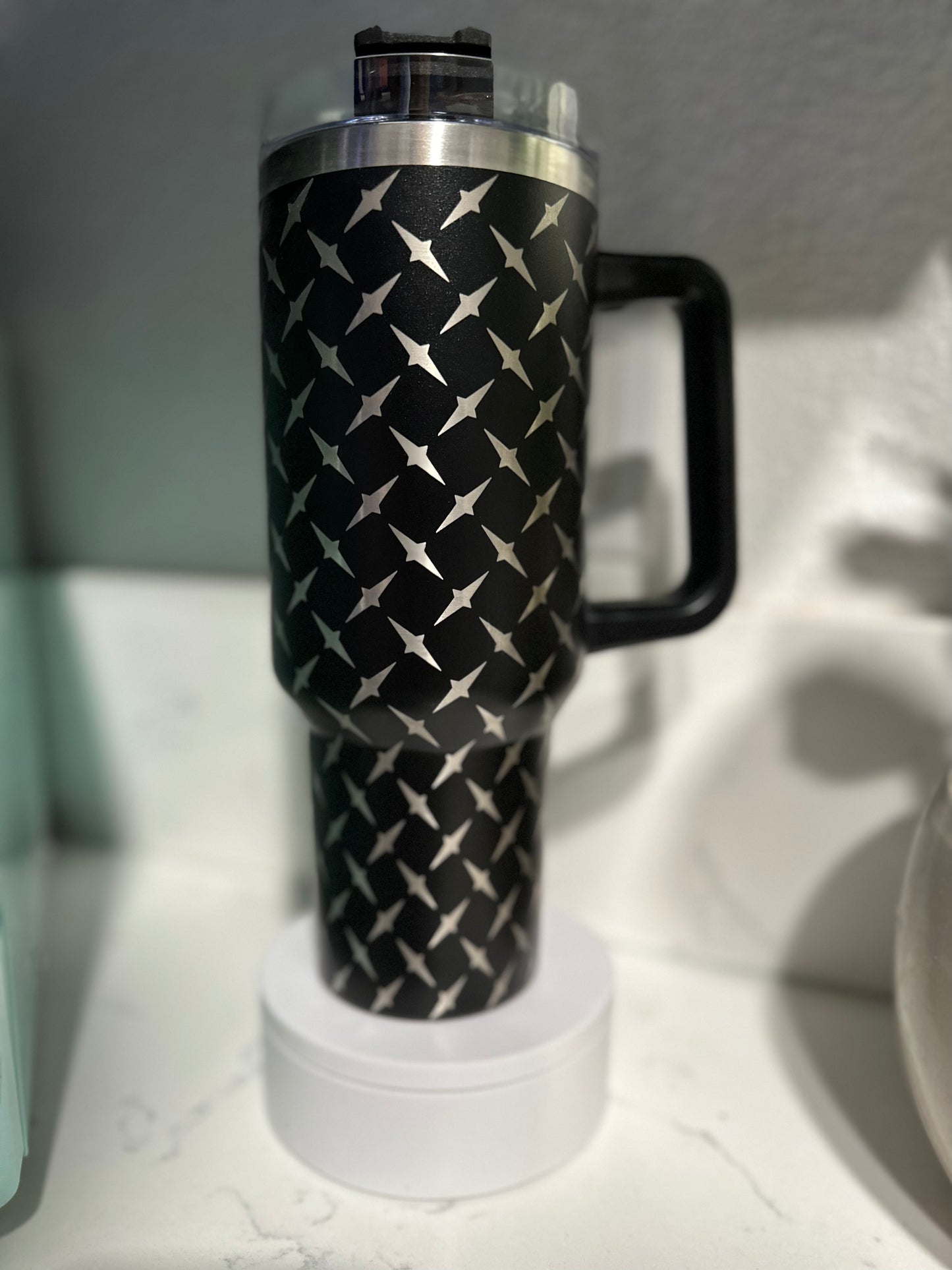 Diamond Plate Full Wrap 40 ounce Tumbler