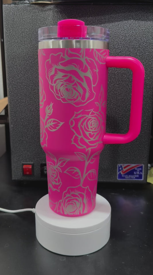 Roses full wrap 40 oz tumbler